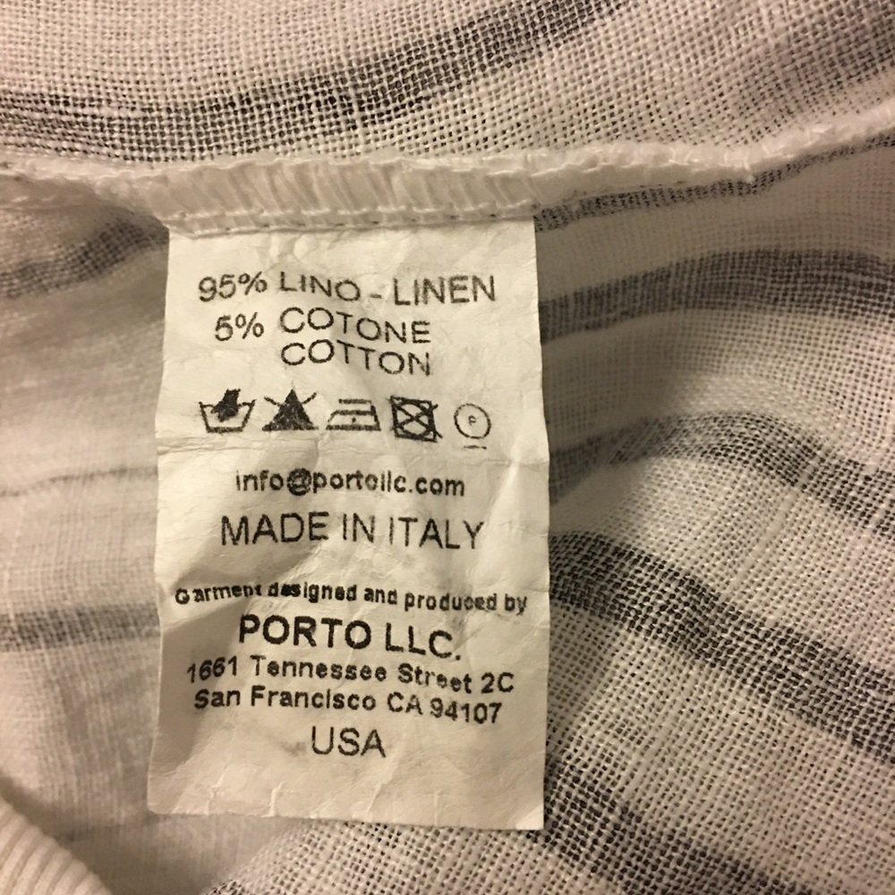 Inizio linen asymmetric sleeveless top black white stripe m - Picture 7 of 7